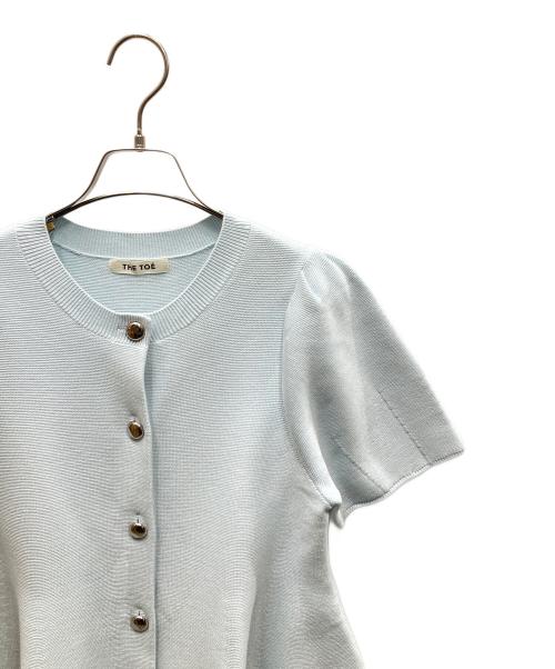 THE TOE（ザ・トゥー）the toe (ザ・トゥー) ulip Peplum Top 半袖カーディガン ブルー サイズ:SIZE Sの古着・服飾アイテム