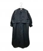 HYKEハイク）の古着「C/L BALLOON SLEEVE DRESS コットンリネン バルーンスリーブドレス」｜ブラック