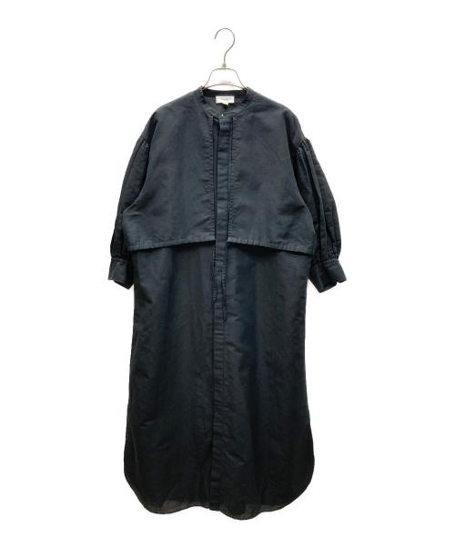 HYKE（ハイク）HYKE (ハイク) C/L BALLOON SLEEVE DRESS コットンリネン バルーンスリーブドレス ブラック サイズ:SIZE Mの古着・服飾アイテム