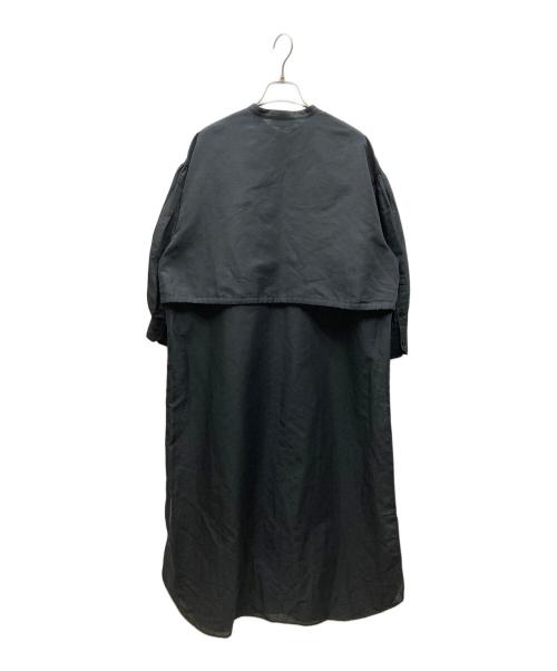 HYKE（ハイク）HYKE (ハイク) C/L BALLOON SLEEVE DRESS コットンリネン バルーンスリーブドレス ブラック サイズ:SIZE Mの古着・服飾アイテム