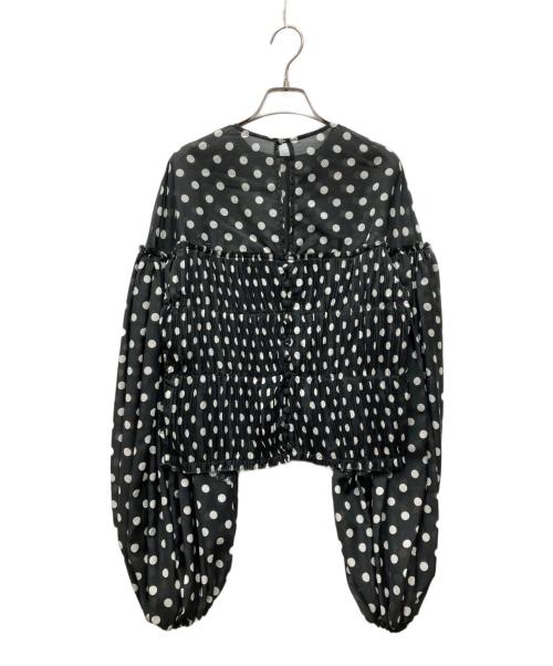 ALORS（アロー）aLORS (アロー) Perle ドットプリーツブラウス ブラック×ホワイト サイズ:Sの古着・服飾アイテム