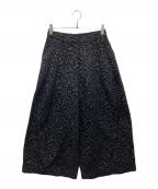 ALORSアロー）の古着「PANTALON AMARI レオパードジャガードパンツ」｜ブラック