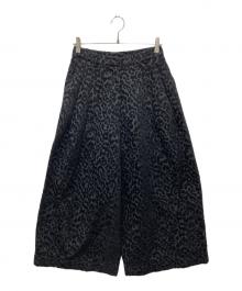 ALORS（アロー）の古着「PANTALON AMARI レオパードジャガードパンツ」｜ブラック