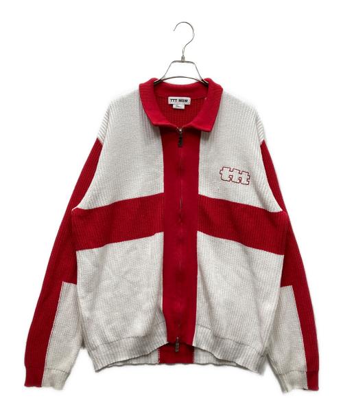 TTT MSW（ティー）TTT MSW (ティー) ドライバーズニット レッド×ホワイト サイズ:Lの古着・服飾アイテム