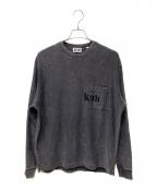 KITHキス）の古着「Quinn Crystal Washed L/S ウォッシュド加工ロングスリーブカットソー」｜ブラック