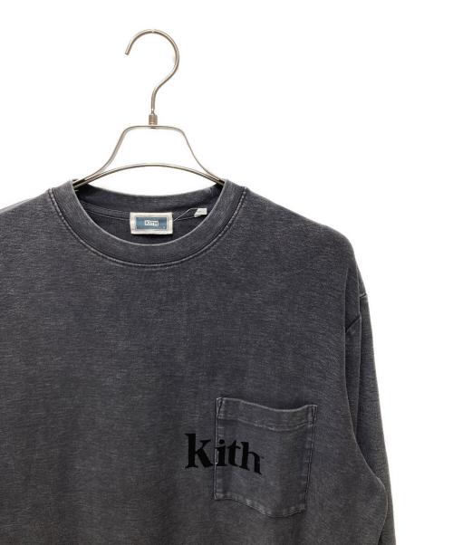 KITH（キス）KITH (キス) Quinn Crystal Washed L/S ウォッシュド加工ロングスリーブカットソー ブラック サイズ:SIZE Sの古着・服飾アイテム
