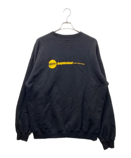 NEIGHBORHOOD（ネイバーフッド）NEIGHBORHOOD (ネイバーフッド) SUBWARE SWEAT SHIRT LS ロゴスウェット ブラック×ブルー サイズ:XLの古着・服飾アイテム