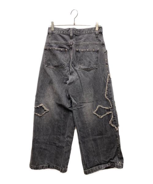 YORK SHIN（ヨークシン）YORK SHIN (ヨークシン) クロスモチーフ デニムパンツ ブラック サイズ:Mの古着・服飾アイテム