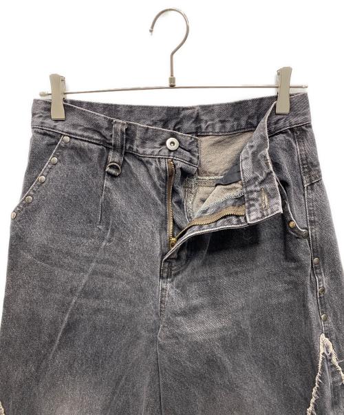 YORK SHIN（ヨークシン）YORK SHIN (ヨークシン) クロスモチーフ デニムパンツ ブラック サイズ:Mの古着・服飾アイテム