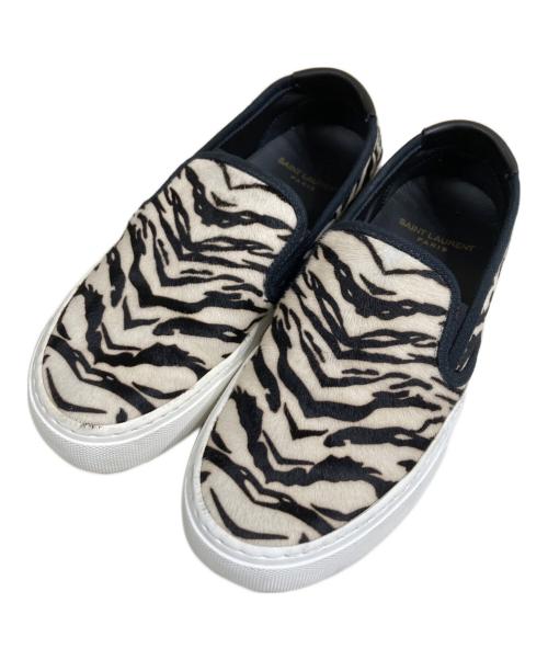 Saint Laurent Paris（サンローランパリ）Saint Laurent Paris (サンローランパリ) VENICE DONNA SLIP-ON ヴェニス スケーター スリッポン ブラック×ホワイト サイズ:35の古着・服飾アイテム
