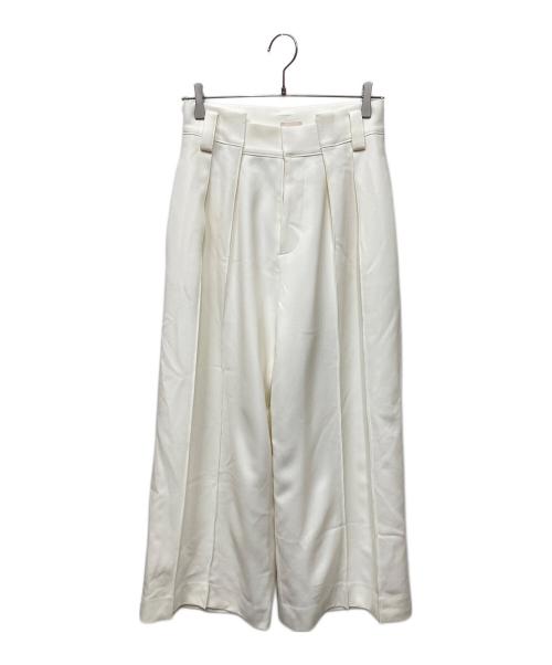 cygne（シーニュ）cygne (シーニュ) ハイウエストタックワイドパンツ ホワイト サイズ:SIZE 0Tの古着・服飾アイテム