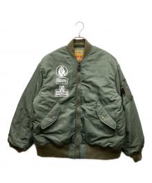 Hysteric Glamour（ヒステリックグラマー）の古着「DEVILS RACING MA-1 ジャケット」｜オリーブ
