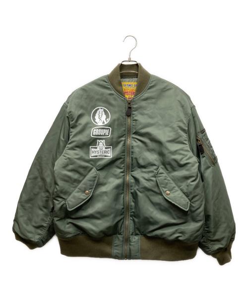 Hysteric Glamour（ヒステリックグラマー）Hysteric Glamour (ヒステリックグラマー) DEVILS RACING MA-1 ジャケット オリーブ サイズ:5の古着・服飾アイテム