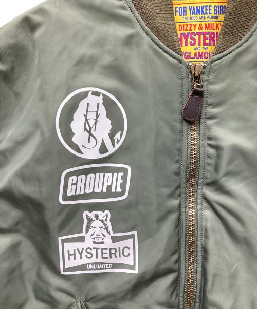 Hysteric Glamour（ヒステリックグラマー）Hysteric Glamour (ヒステリックグラマー) DEVILS RACING MA-1 ジャケット オリーブ サイズ:5の古着・服飾アイテム
