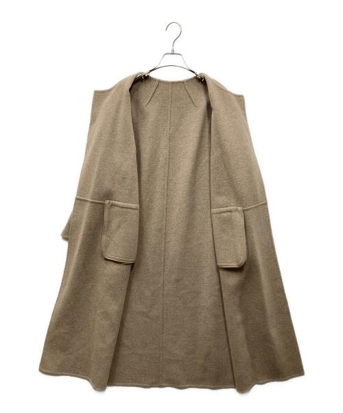 MUSE de Deuxieme Classe（ミューズ ドゥーズィエム クラス）MUSE de Deuxieme Classe (ミューズ ドゥーズィエム クラス) victorian リバーロングノーカラーコート ベージュ サイズ:36の古着・服飾アイテム
