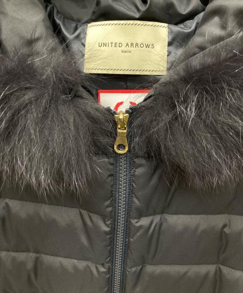 UNITED ARROWS（ユナイテッドアローズ）UNITED ARROWS (ユナイテッドアローズ) フーデッド ダウンコート ブラック サイズ:36の古着・服飾アイテム