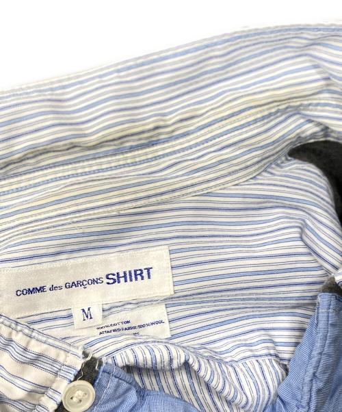 COMME des GARCONS SHIRT（コムデギャルソンシャツ）COMME des GARCONS SHIRT (コムデギャルソンシャツ) パッチワーク長袖シャツ ブルー サイズ:SIZE Mの古着・服飾アイテム