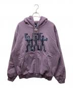 SOLエスオーエル）の古着「3GUYS PADDED ZIP HOODIE ジップパーカー」｜パープル