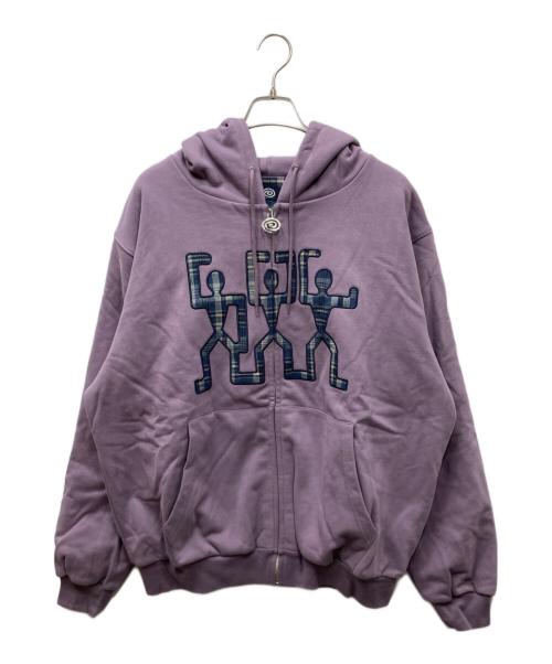 SOL（エスオーエル）SOL (エスオーエル) 3GUYS PADDED ZIP HOODIE ジップパーカー パープル サイズ:XLの古着・服飾アイテム