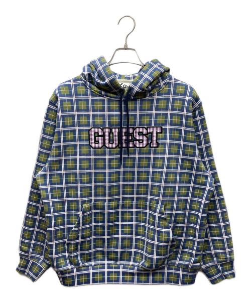 SPECIAL GUEST（スペシャルゲスト）Special Guest (スペシャルゲスト) G CHECK HOODIE チェックパーカー ブルー×グリーン サイズ:XLの古着・服飾アイテム