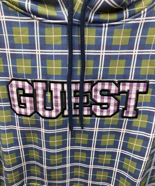 SPECIAL GUEST（スペシャルゲスト）Special Guest (スペシャルゲスト) G CHECK HOODIE チェックパーカー ブルー×グリーン サイズ:XLの古着・服飾アイテム