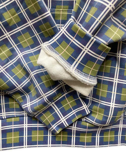 SPECIAL GUEST（スペシャルゲスト）Special Guest (スペシャルゲスト) G CHECK HOODIE チェックパーカー ブルー×グリーン サイズ:XLの古着・服飾アイテム