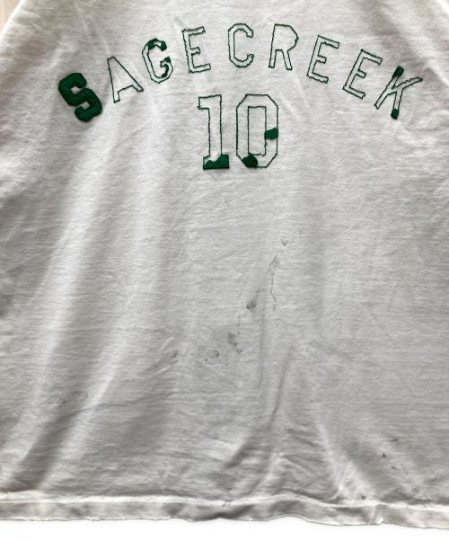 SWJP（エスダブリュージェーピー）SWJP (エスダブリュージェーピー) SAGECREEK Baseball Shirt セージクリークベースボールシャツ アイボリー×グリーン サイズ:Mの古着・服飾アイテム
