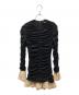 ROTATE（ロテート）の古着「MNI RUCHED LS DRESS ギャザーL/Sミニドレス」｜ブラック