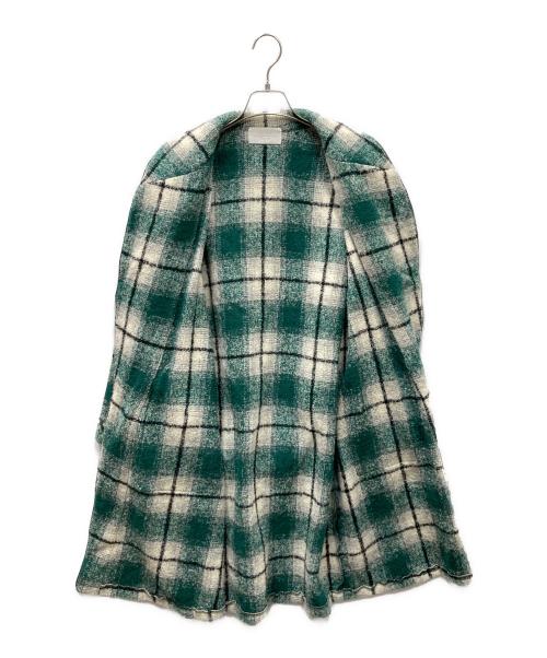 UNUSED（アンユーズド）UNUSED (アンユーズド) チェックガウンコート グリーンの古着・服飾アイテム