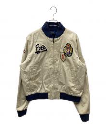POLO RALPH LAUREN（ポロ・ラルフローレン）の古着「スタジャン」｜ベージュ×ネイビー