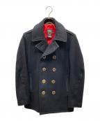 Schottショット）の古着「PEACOAT LEATHER PIPING ピーコートレザーパイピング」｜ブラック