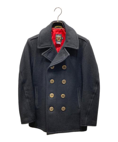 Schott（ショット）Schott (ショット) PEACOAT LEATHER PIPING ピーコートレザーパイピング ブラック サイズ:SIZE Mの古着・服飾アイテム