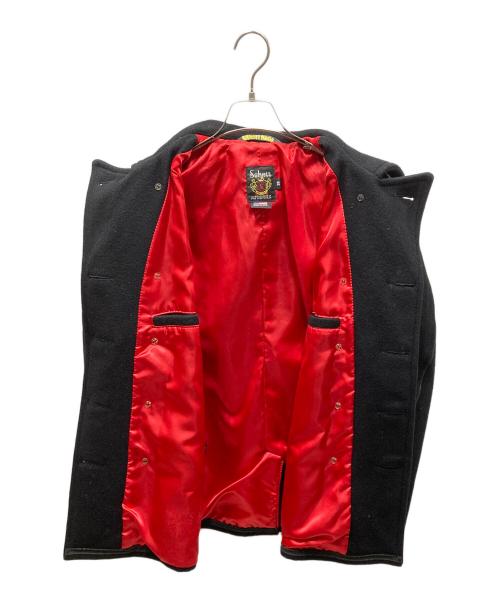 Schott（ショット）Schott (ショット) PEACOAT LEATHER PIPING ピーコートレザーパイピング ブラック サイズ:SIZE Mの古着・服飾アイテム