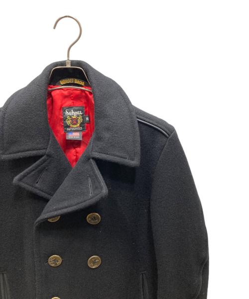 Schott（ショット）Schott (ショット) PEACOAT LEATHER PIPING ピーコートレザーパイピング ブラック サイズ:SIZE Mの古着・服飾アイテム