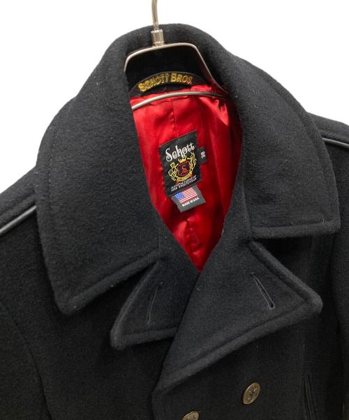 Schott（ショット）Schott (ショット) PEACOAT LEATHER PIPING ピーコートレザーパイピング ブラック サイズ:SIZE Mの古着・服飾アイテム