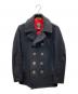 Schott（ショット）の古着「PEACOAT LEATHER PIPING ピーコートレザーパイピング」｜ブラック