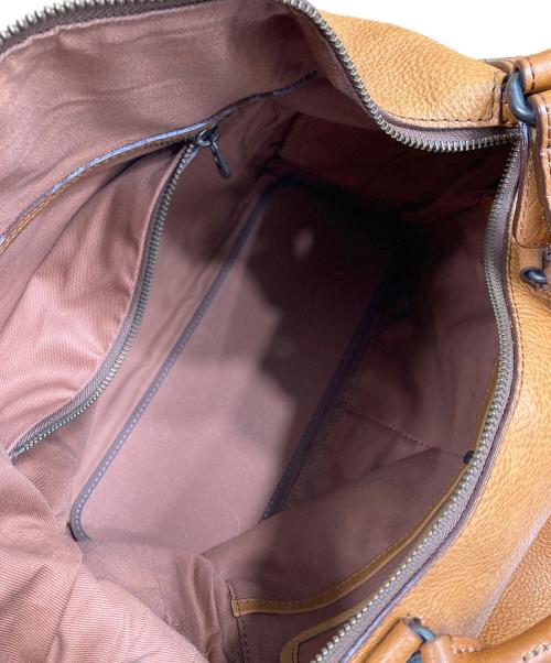 HERGOPOCH（エルゴポック）HERGOPOCH (エルゴポック) 2WAYレザーハンドバッグ ブラウンの古着・服飾アイテム
