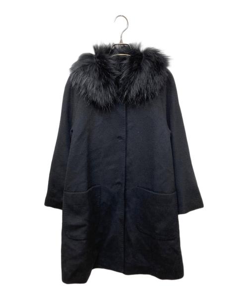 ADORE（アドーア）ADORE (アドーア) ファー付カシミヤウールブレンドコート ブラック サイズ:SIZE 36の古着・服飾アイテム