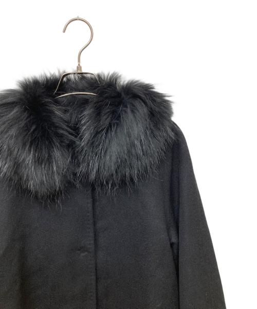 ADORE（アドーア）ADORE (アドーア) ファー付カシミヤウールブレンドコート ブラック サイズ:SIZE 36の古着・服飾アイテム