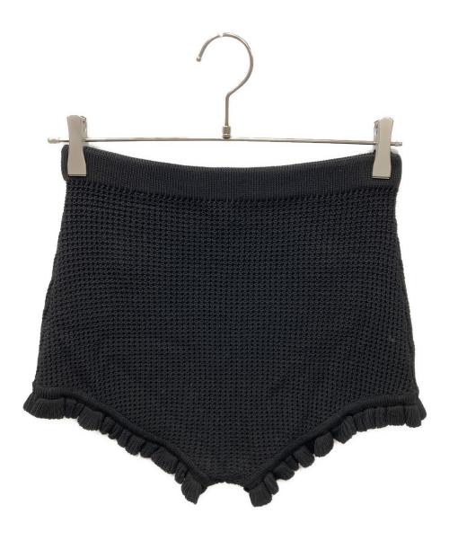 ELISABETTA FRANCHI（エリザベッタフランキ）ELISABETTA FRANCHI (エリザベッタフランキ) 金釦 ニットショートパンツ ブラック サイズ:44の古着・服飾アイテム