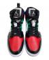 NIKE (ナイキ) AIR JORDAN1.MID SE Multi Color ハイカットスニーカー ホワイト×レッド×ブラック サイズ:24.5cm：10000円
