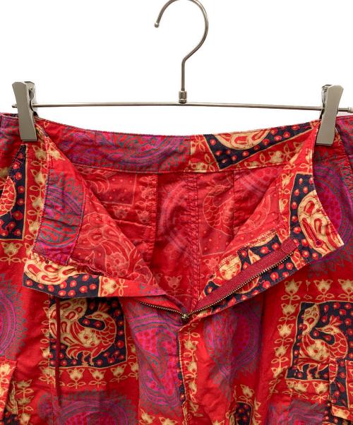 Needles（ニードルズ）Needles (ニードルズ) H.D. Pants - Batik  バティック柄 カーゴパンツ レッド サイズ:Mの古着・服飾アイテム