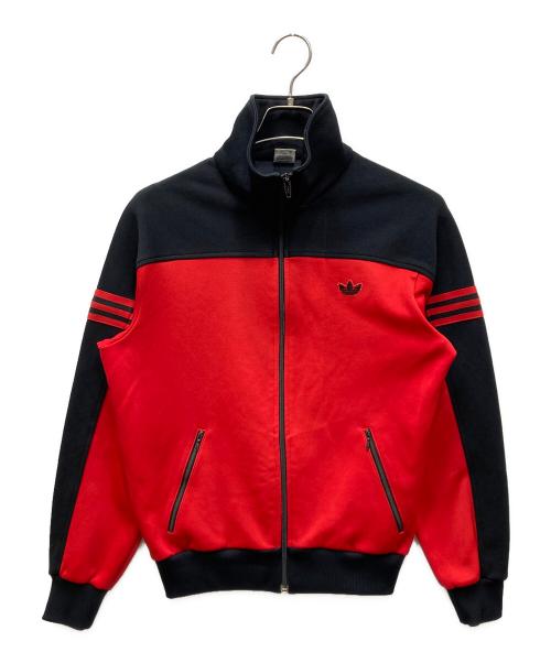 adidas（アディダス）adidas (アディダス) トレフォイルトラックジャケット レッド×ブラック サイズ:4の古着・服飾アイテム