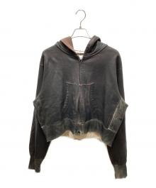 SUBLATIONS（サブレーションズ）の古着「CRACKING COATED PARKA クラッキングコーテッドパーカ」｜ブラック