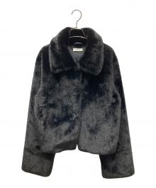 Knuth Marf（クヌースマーフ）の古着「point collar fur coat ヌースマーフ ポイントカラー ファーコートジャケット」｜ブラック