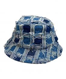 SUPREME（シュプリーム）の古着「Frayed Patchwork Denim Crucher デニムバケットハット」｜ブルー