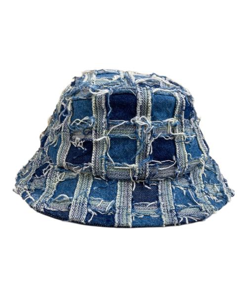 SUPREME（シュプリーム）Supreme (シュプリーム) Frayed Patchwork Denim Crucher デニムバケットハット ブルー サイズ:SMALL MEDIUMの古着・服飾アイテム