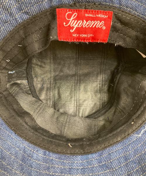SUPREME（シュプリーム）Supreme (シュプリーム) Frayed Patchwork Denim Crucher デニムバケットハット ブルー サイズ:SMALL MEDIUMの古着・服飾アイテム