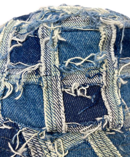 SUPREME（シュプリーム）Supreme (シュプリーム) Frayed Patchwork Denim Crucher デニムバケットハット ブルー サイズ:SMALL MEDIUMの古着・服飾アイテム