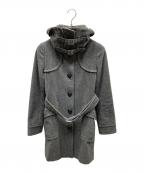 BURBERRY BLUE LABELバーバリー ブルー レーベル）の古着「裏地チェック ウールショールカラーコート」｜グレー